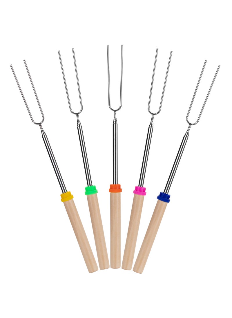 UNCO UNCO  Extendable Stainless Steel Roasting Sticks 5 Pack 32  For Smores Hot Dogs Campfires and Fire Pits 