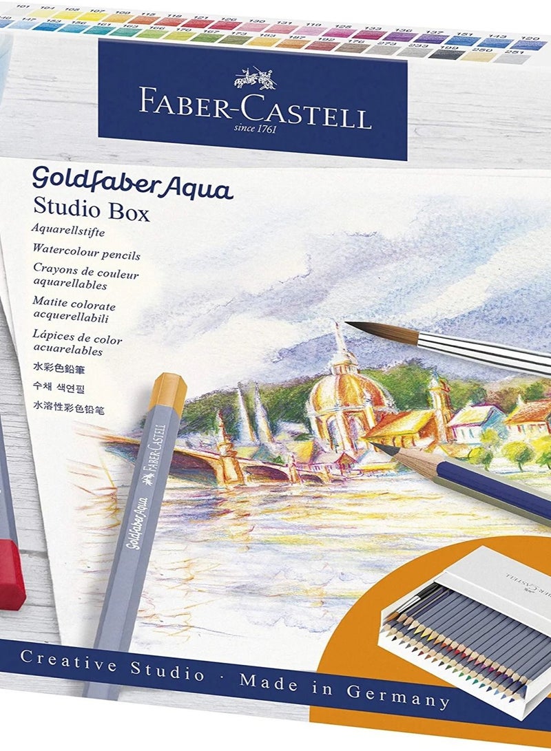 FABER-CASTELL فابر-كاستل جولدفابر أكوا 114616 أقلام تلوين مائية عبوة من 38 مع ملحقات متعددة الألوان - Image 1