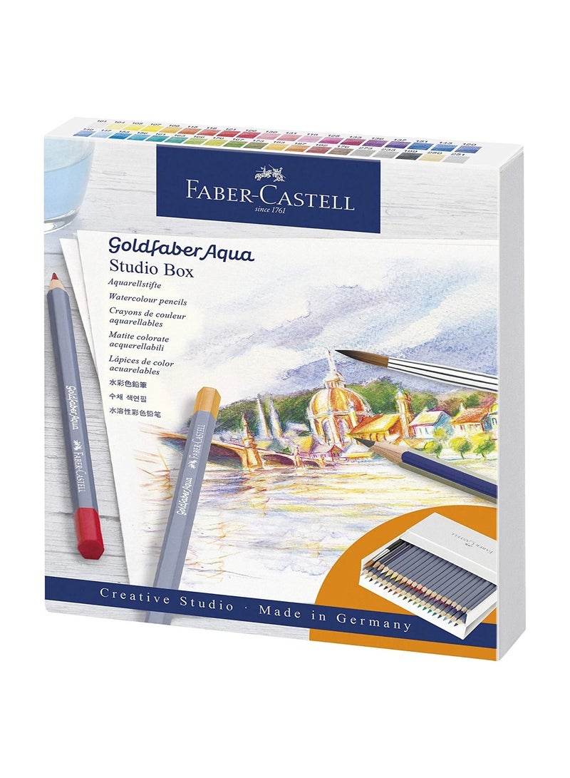 FABER-CASTELL فابر-كاستل جولدفابر أكوا 114616 أقلام تلوين مائية عبوة من 38 مع ملحقات متعددة الألوان - Image 2