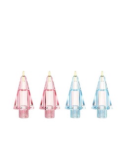 4 Pack Upgraded Longer Pencil Tips Compatible with Apple Pencil 1st Gen & 2nd Generation, No Wear Out, Noiseless, Fine Point Precise Control Apple Pencil Tip (Clear Pink and Clear Blue)