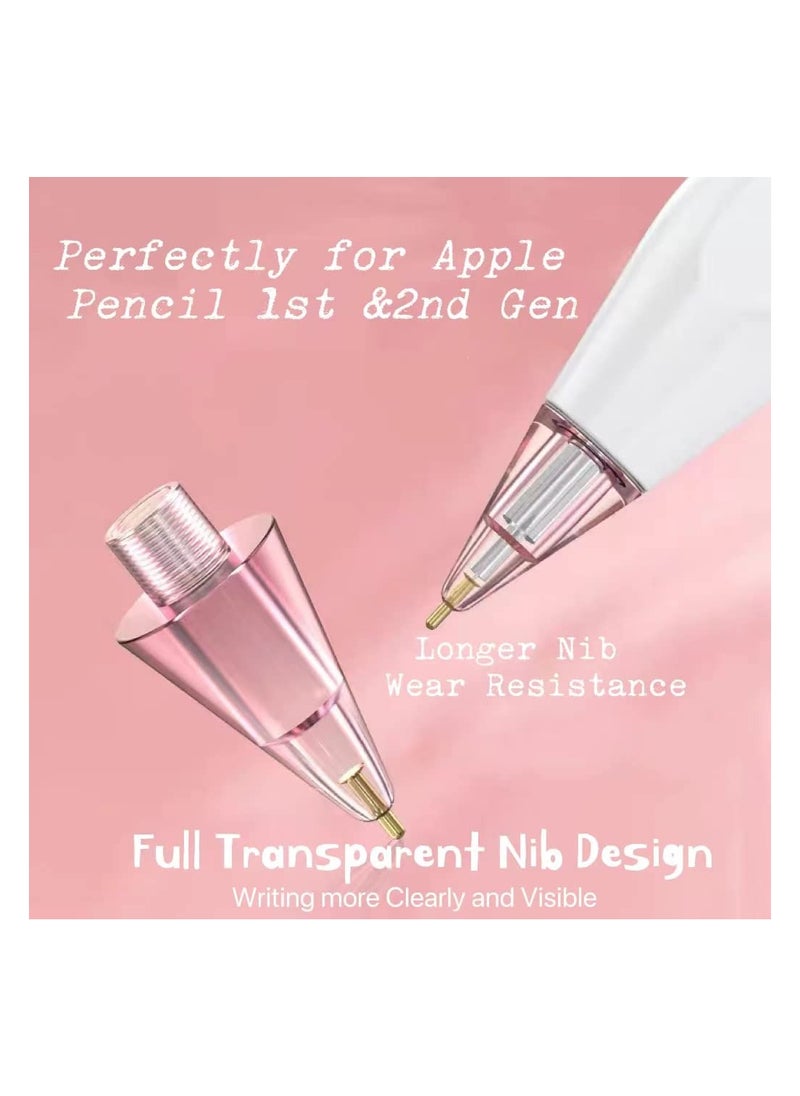 Excefore - 4 Pack Upgraded Longer Pencil Tips Compatible with Apple Pencil 1st Gen & 2nd Generation, No Wear Out, Noiseless, Fine Point Precise Control Apple Pencil Tip (Clear Pink and Clear Blue) - Image 1