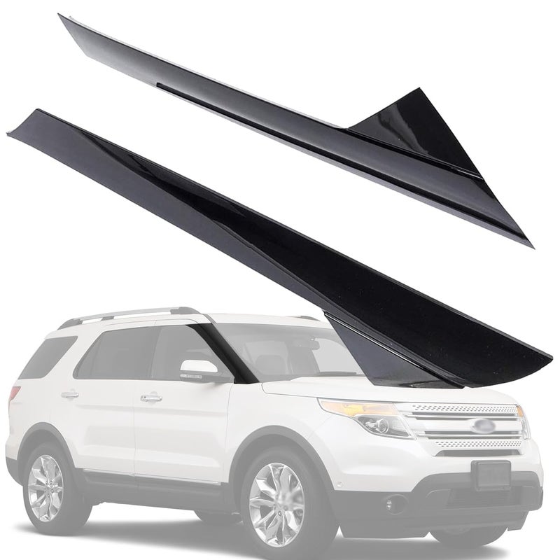 KARPAL 2 PCS A-Pillar Front Left + Right Molding Windshield Outer Trim Replacement BB5Z-7803145-AA BB5Z-7803137-AB Compatible with 2011-2019 Ford Explorer - Image 1