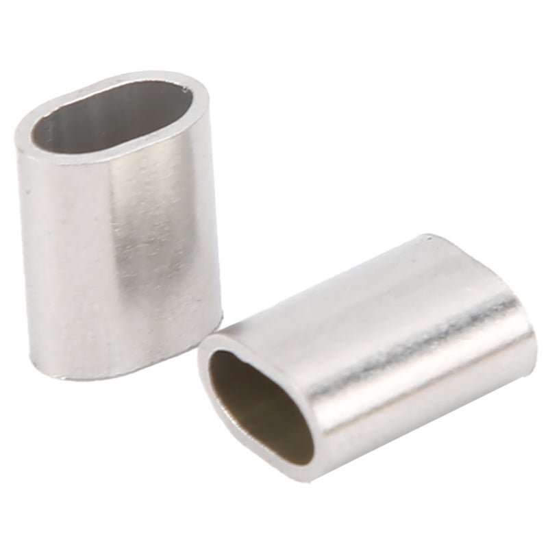 50Pcs Oval Steel Sleeve Wire Crimping Loop Stainless Steel Industrial Rigging Accessories - Image 3