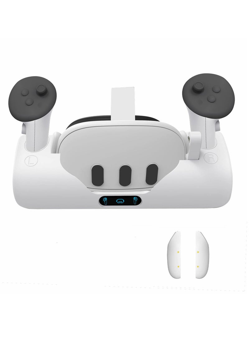 SYOSI VR Charging Dock for Oculus Quest 3 or Meta Quest 3 VR Headset and Controller Display Stand with LED Indicator Charging Dock Magnetic Charging Compatible with Meta Quest 3 Accessories Fast Charging - Image 1