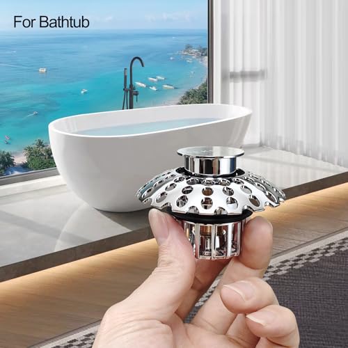 LEKEYE Tub Stopper | Shower Drain Hair Catcher | Bathroom Bathtub Plug | Pop Up Bathtub Drain Stopper for 1-1/2" to 1-3/4" Bath Drain Hole - Image 5