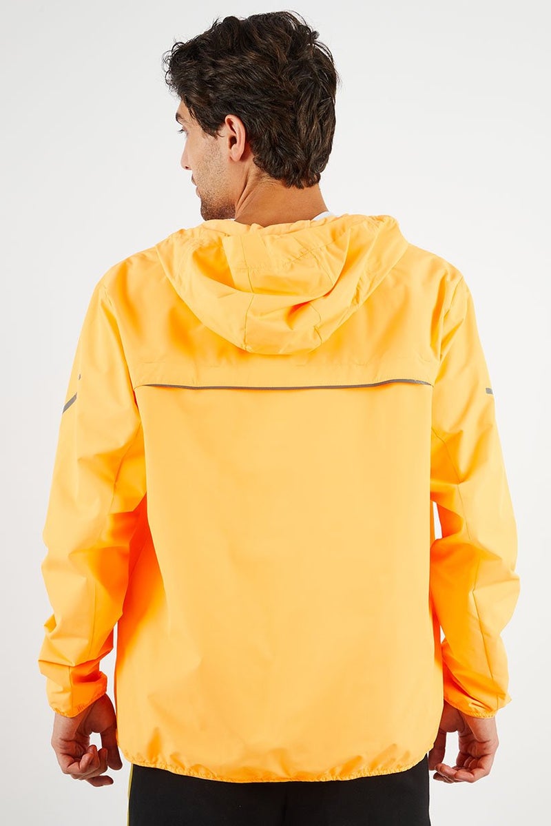 Tchibo جاكيت رياضي للرجال بأكمام طويلة وقبعة مقاوم للرياح، برتقالي نيون - Image 4