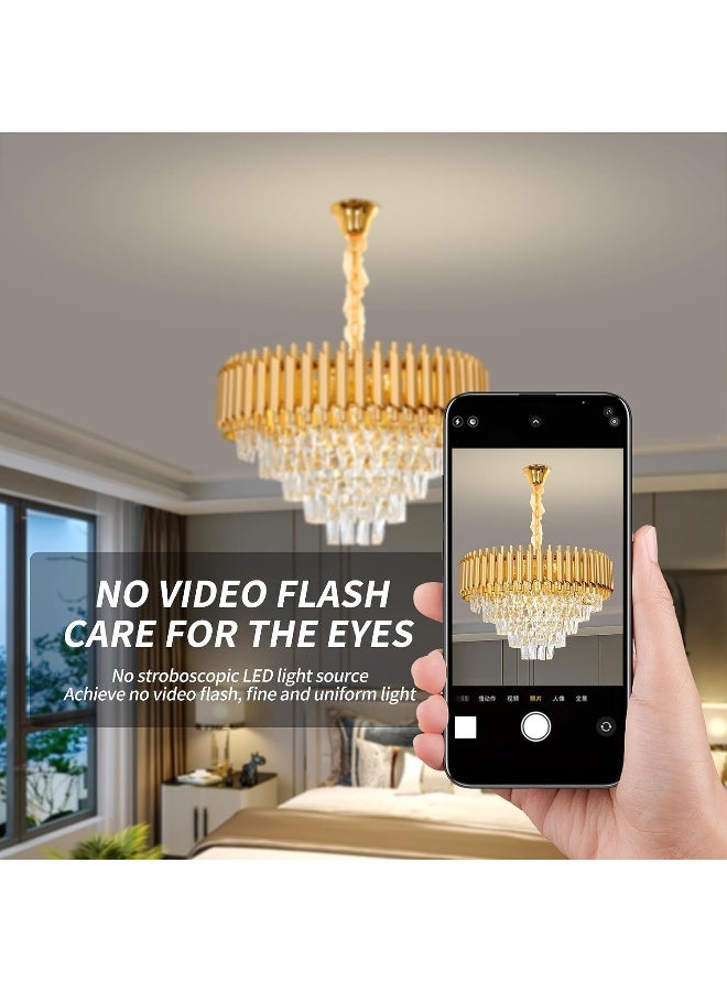 Luxury Crystal Chandelier Living Room, Dia 60Cm Gold Modern Crystal Chandelier Lamp, Round Crystal Chandelier Light For Dining Room, Hotel Hall Art Decor  - Image 4