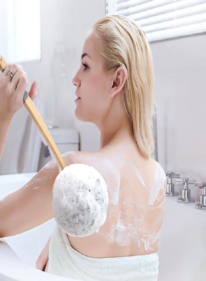 AmazerBath Shower Sponge Loofah Back Scrubber, PE Soft Mesh Loofah Body Scrubber with Long Wooden Handle, Bath Sponge for Men Women (Gray) - Image 5