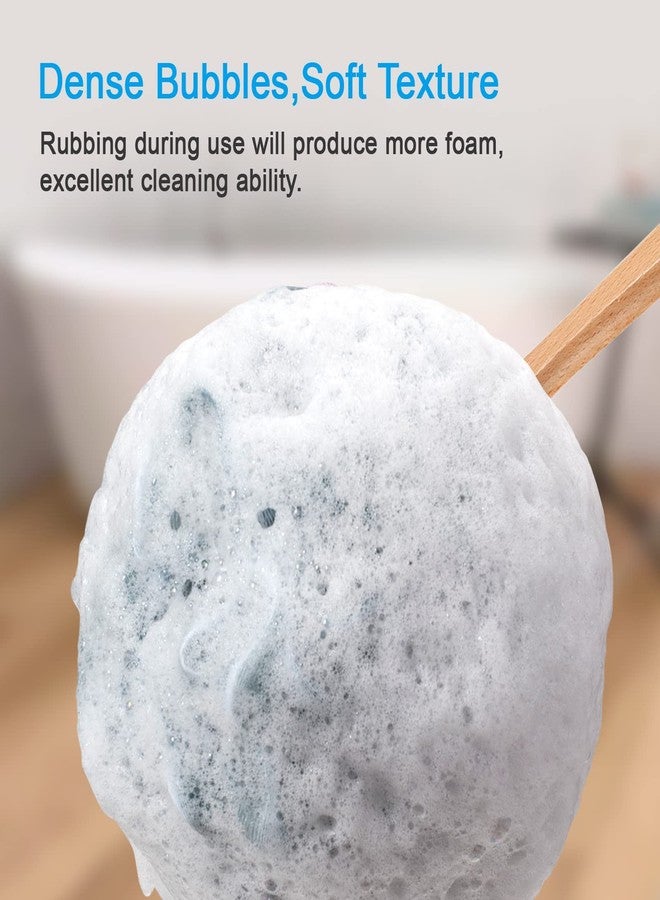 AmazerBath Shower Sponge Loofah Back Scrubber, PE Soft Mesh Loofah Body Scrubber with Long Wooden Handle, Bath Sponge for Men Women (Gray) - Image 4