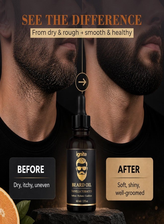 ignite Vanilla Tobacco Beard Oil for Men,Non-greasy - 2 Fl Oz - Image 3