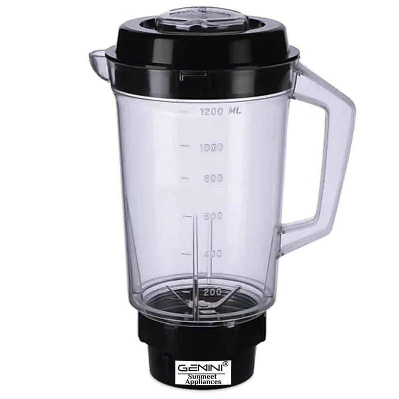 Gemini Juicer Jar for Mixer Grinder Juicer Jar ABS Plastic Capacity 1200ML Black NSA103