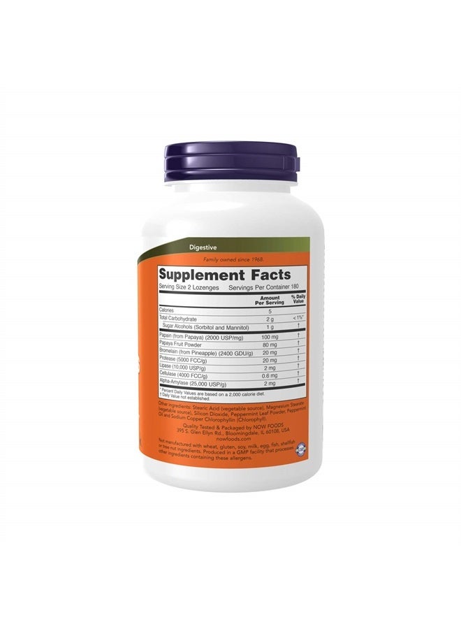 now Supplements, Papaya Enzyme with Mint and Chlorophyll, Digestive Support*, 360 Chewable Lozenges - Image 2