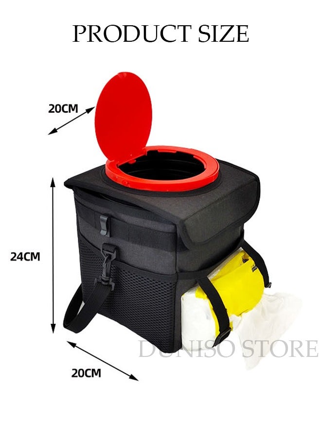DUNISO Mini Hanging Car Trash Can with Lid Small Car Trash Bin Car Accessories for Collapsible Leakproof Separable Car Garbage Bin for Car Home Office  - Image 3