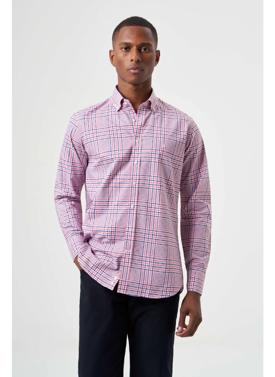 Bisse Men's Regular Fit Pasha Collar Sports Shirt RED GM23Y231031_D24