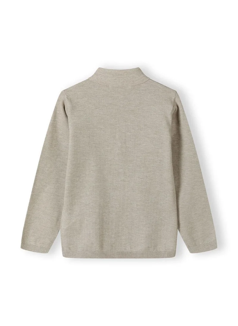 MINOTI Kids Boys Fine Knit Polo Jumper With Button