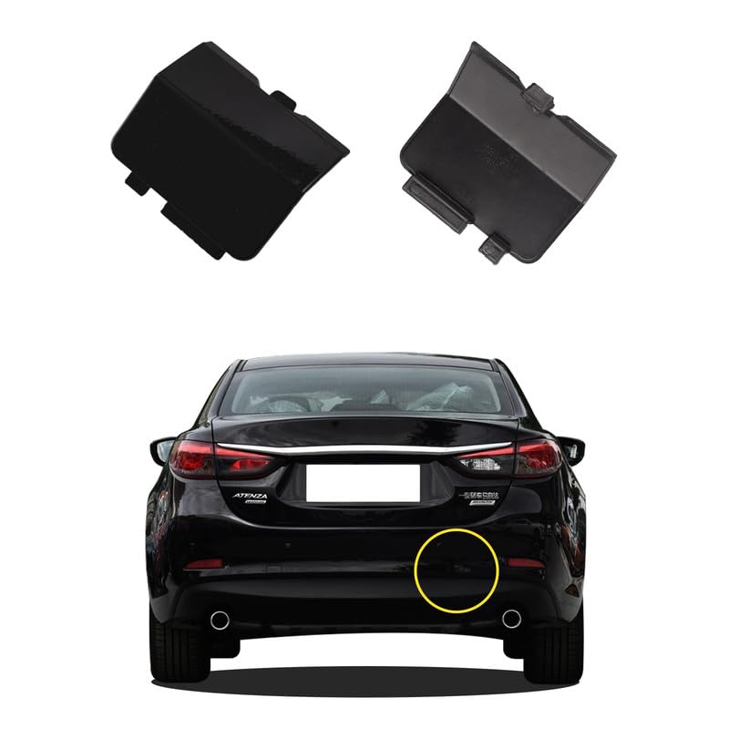 Car Rear Bumper Tow Hook Cover Compatible with Mazda 6 Atenza 2013 2014 2015 2016 2017 2018 Trailer Cover Cap GJR950EK151 Small Lid Towing Eye Cap Black