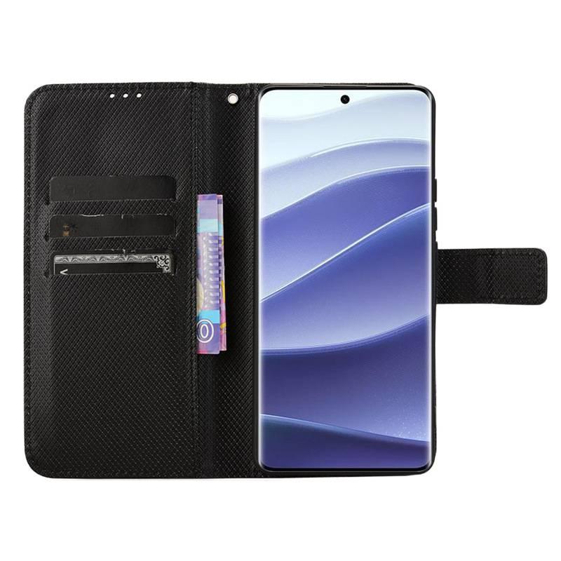 LS غطاء واقي بTPU لـ Redmi Note 13 Pro مع حامل بطاقات وحماية من السقوط مع مقاوم للصدمات مع حامل قائم مع نقشة الماس باللون أزرق بوظيفة حامل من مادة TPU باللون الأزرق باللون الأحمر - Image 4