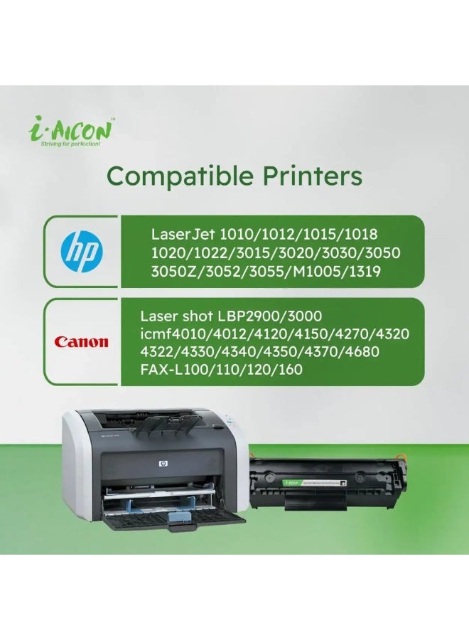 i-AICON Compatible Laser Toner Cartridge Q2612A 12A FX9 FX10 CRG 103 2000 Pages Black - Image 3
