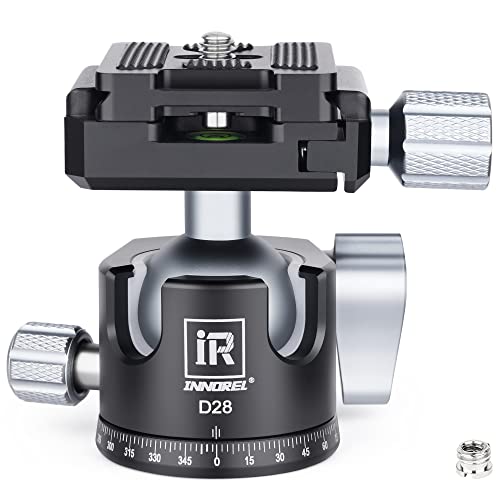 INNOREL D28 28mm Low Profile Tripod Ball Head Professional All Metal CNC 360° Panoramic Camera Tripod Head for Monopod,DSLR Cameras,Camcorder,DV with 1/4" Arca Swiss Quick Release Plate Load 22lb/10kg - Image 1