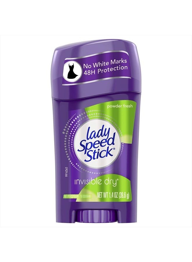 Lady Speed Stick Invisible Dry Antiperspirant & Deodorant, Powder Fresh, 1.4 Ounce (Pack of 4) - Image 1