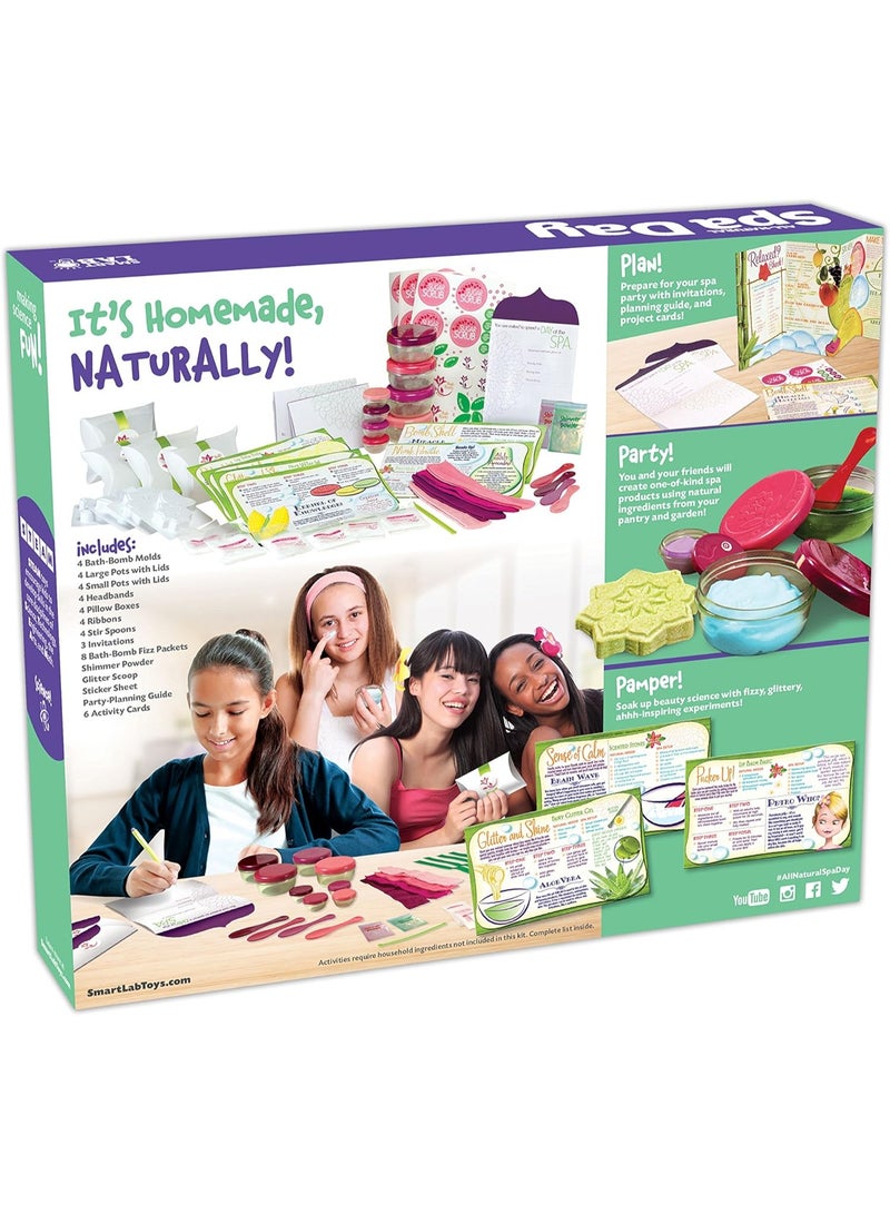 SmartLab SMARTLAB Toys All-Natural Spa Day - Make Fizzy Bath Bombs, Creamy Face Masks & More with 48 Pieces  - Image 2