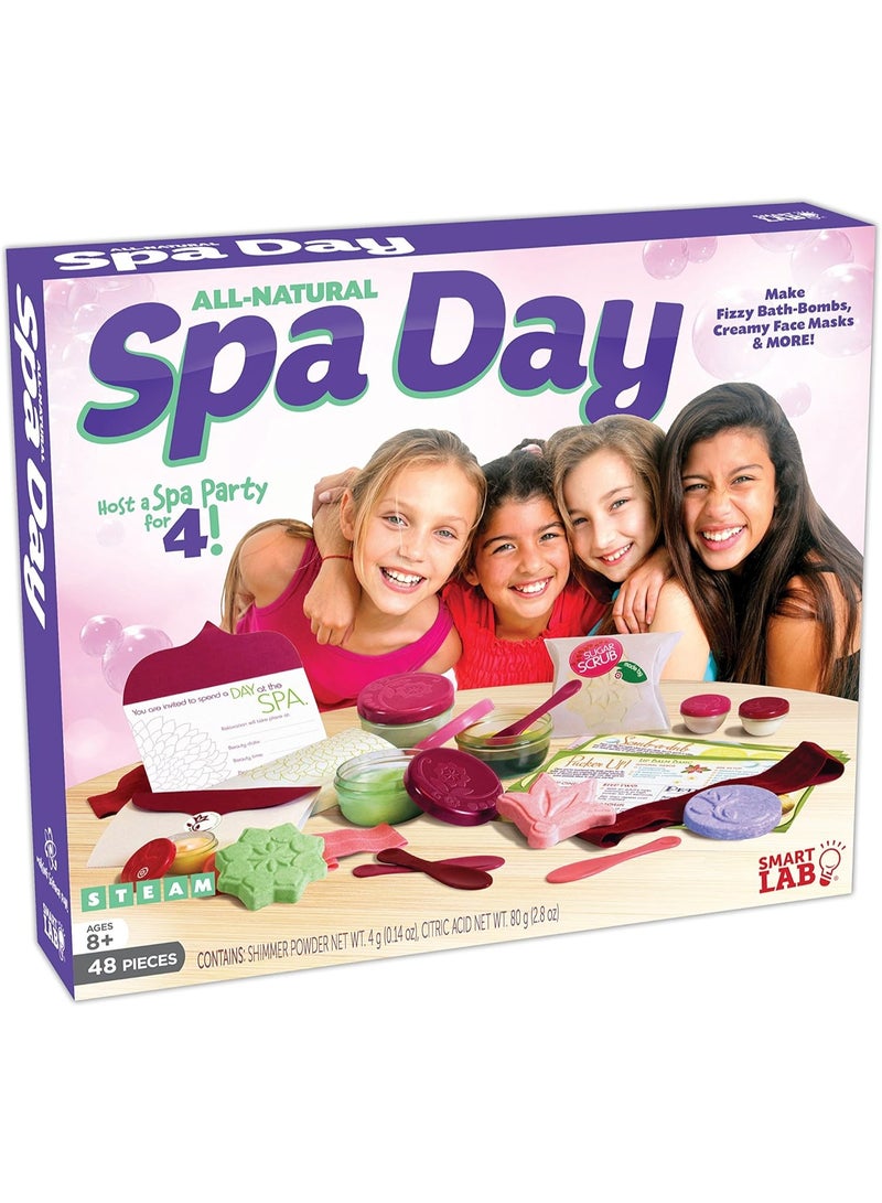 SmartLab SMARTLAB Toys All-Natural Spa Day - Make Fizzy Bath Bombs, Creamy Face Masks & More with 48 Pieces  - Image 1