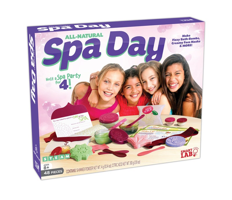SMARTLAB Toys All-Natural Spa Day - Make Fizzy Bath Bombs, Creamy Face Masks & More with 48 Pieces - Image 1