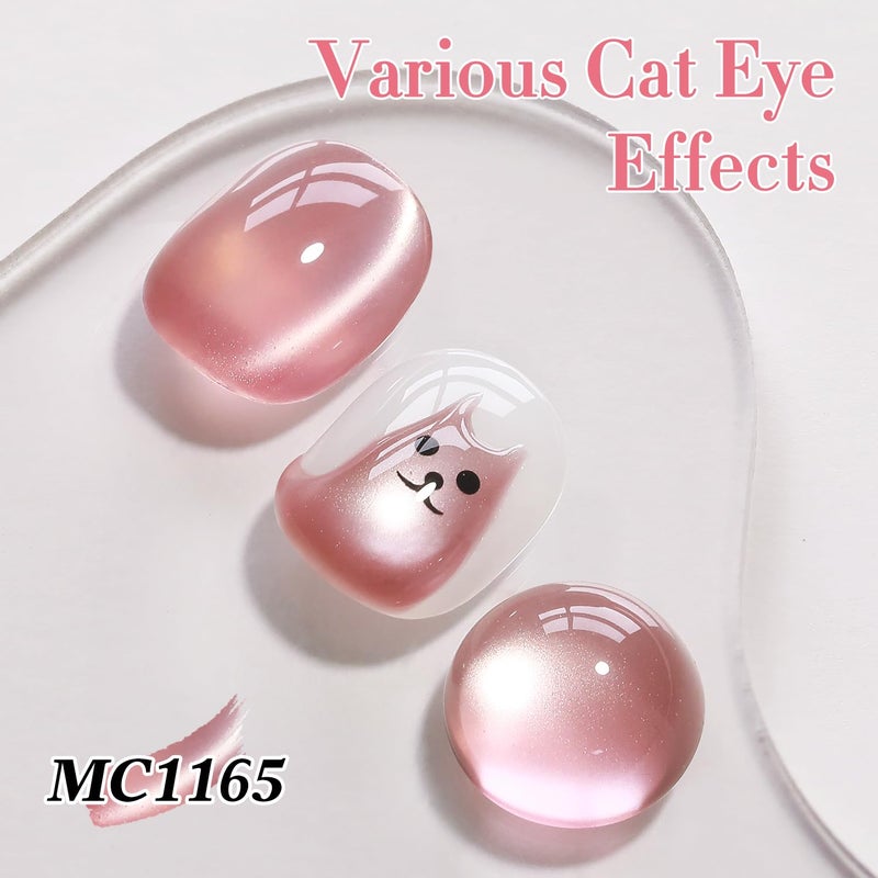 Double Rhythm 6 Colors Cat Eye Gel Polish Set Shimmer Glitter with Magnet Holographic Reflective Magnetic UV Nail Art Kit (6-Kit-49) - Image 4