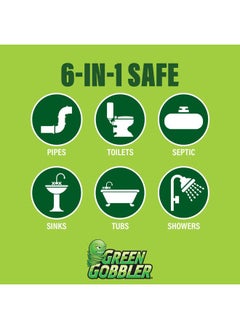 GREEN GOBBLER Drain Clog Remover | Toilet Clog Remover | Dissolve Hair & Organic Materials from Clogged Toilets, Sinks and Drains | Drain Cleaner and Opener, 128 oz  - Image 5