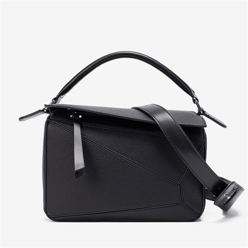 Bag Women'S 2024 Spring And Armitage Soft Leather Geometric Bag Stitching Women'S Bag Crossbody Portable Large Bag Pillow Bag - Image 1