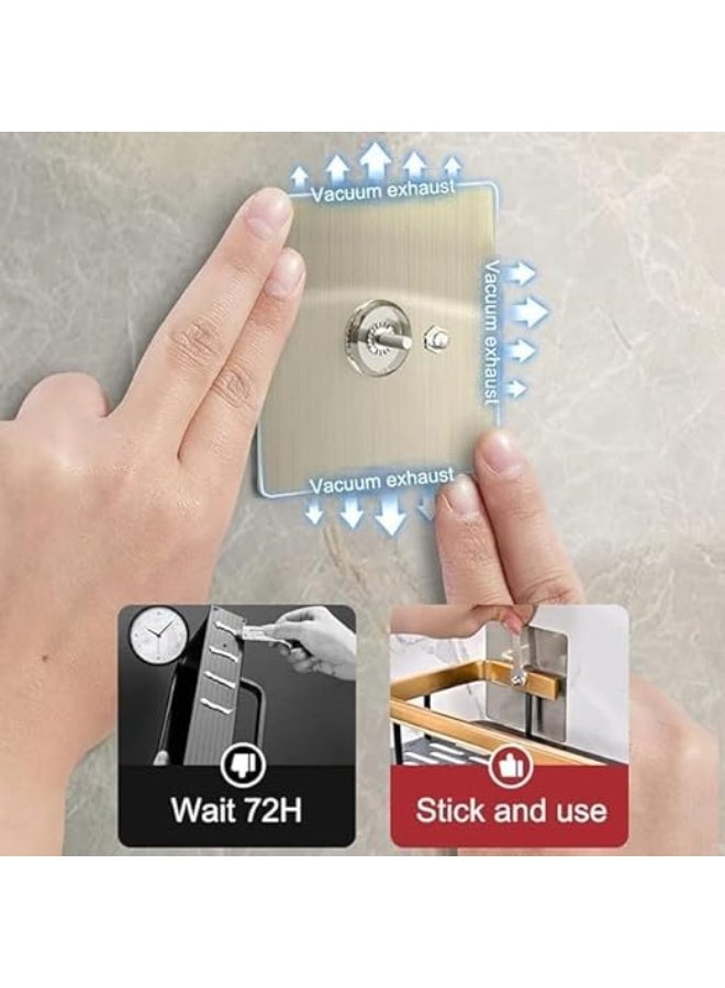 رف حمام بدون ثقب، رف شامبو، رف دش، رف مطبخ، رف تخزين للمرحاض، مجموعة إكسسوارات الحمام (قطعتان من جولدن ستاندرد) - Image 5