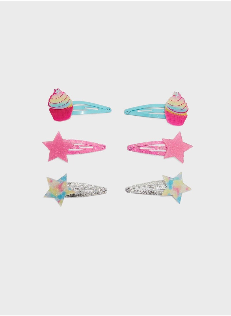 Claires Kids 6 Pack Rainbow Clips  - Image 1