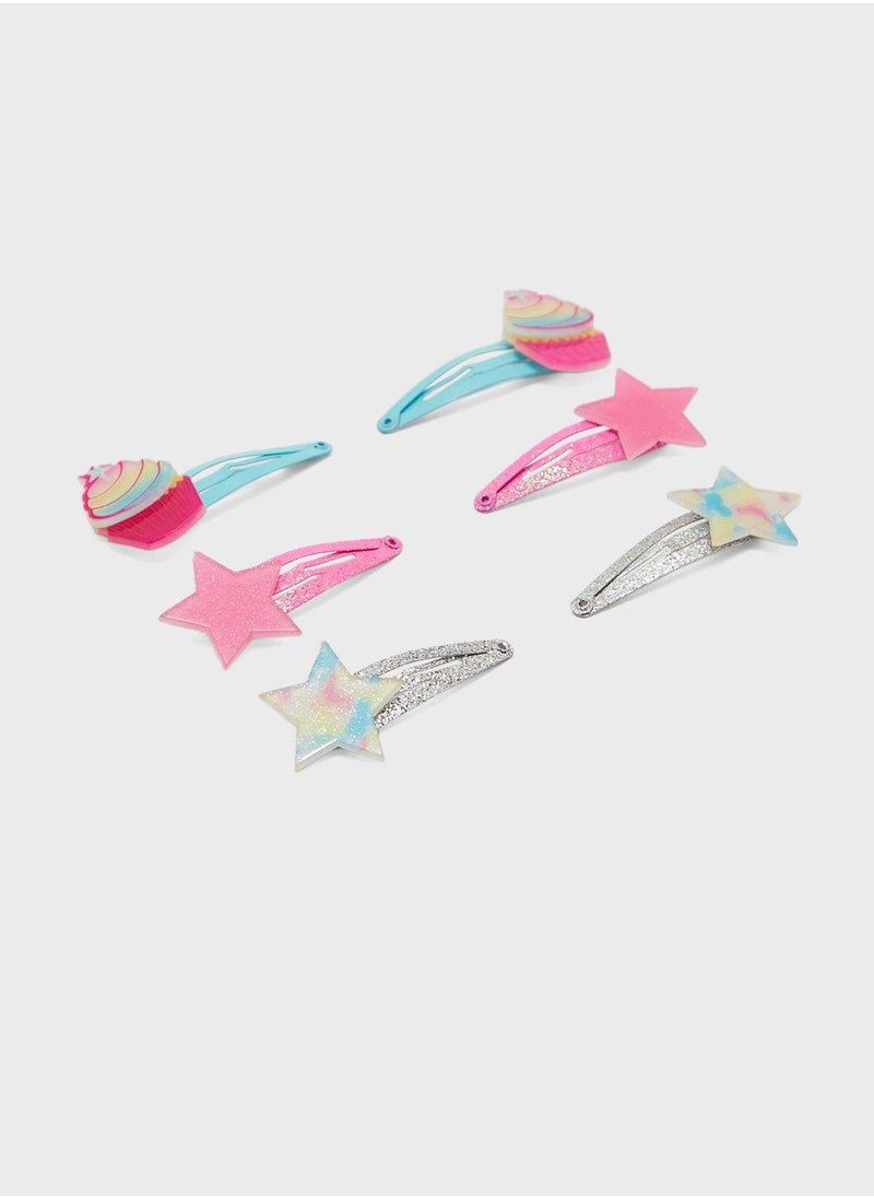Claires Kids 6 Pack Rainbow Clips  - Image 2