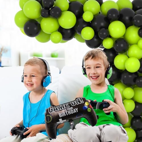 Cunnikku Lime Green and Black Balloon Garland Arch Kit 122pcs Black and Lime Green Balloons for Boys Girls Kids Level Favor Game Video Game Graduation Retirement Birthday Baby Shower Party Decorations - Image 5