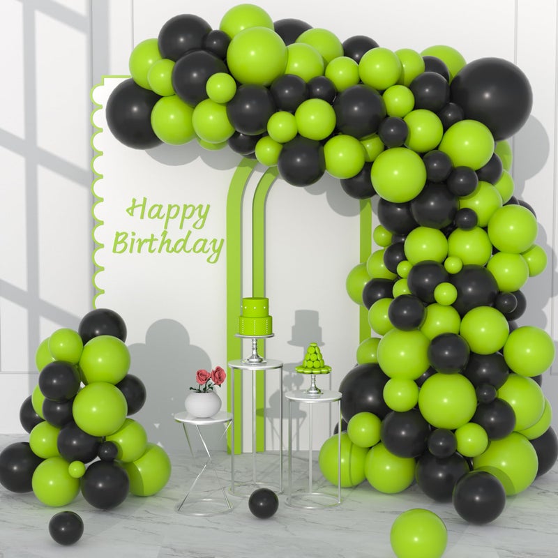 Cunnikku Lime Green and Black Balloon Garland Arch Kit 122pcs Black and Lime Green Balloons for Boys Girls Kids Level Favor Game Video Game Graduation Retirement Birthday Baby Shower Party Decorations - Image 3