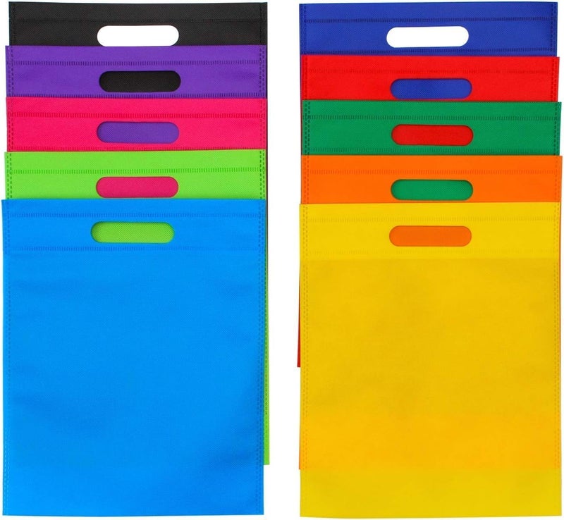 10 Piece Non Woven Shopping Bag With Handle Reusable Shopping Bag For Gift And Many Uses 35X30 CM (Olive) - Image 3