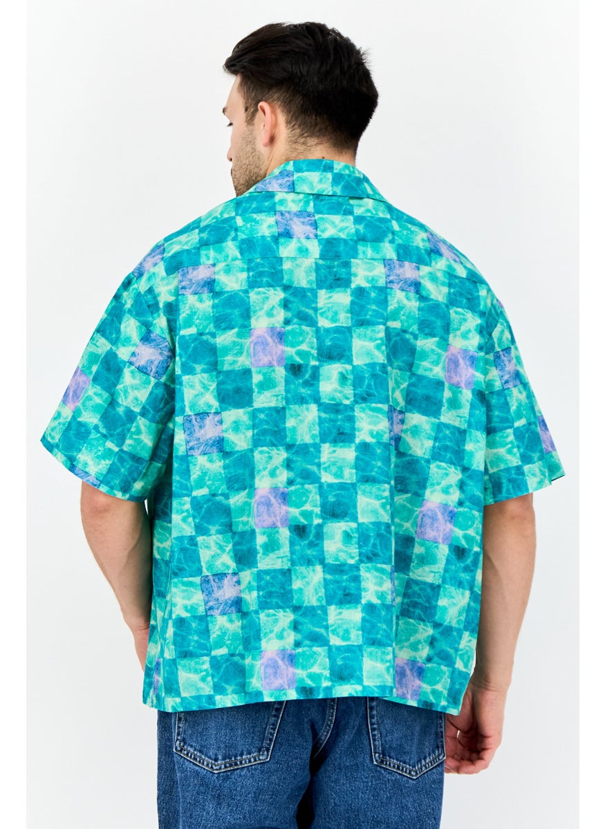 Asos Design Men Regular Fit Allover Print Long Sleeves Casual Shirt, Multicolor  - Image 3