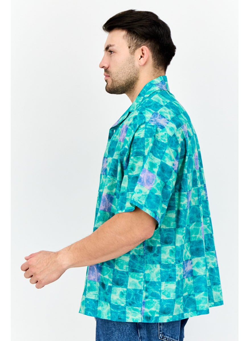 Asos Design Men Regular Fit Allover Print Long Sleeves Casual Shirt, Multicolor  - Image 4