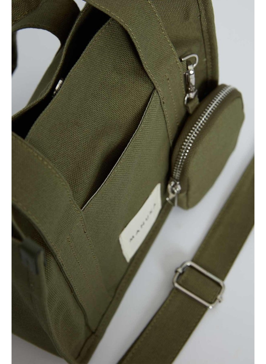 Manuka - Mini Wallet Detailed Canvas Bag Khaki - Image 1