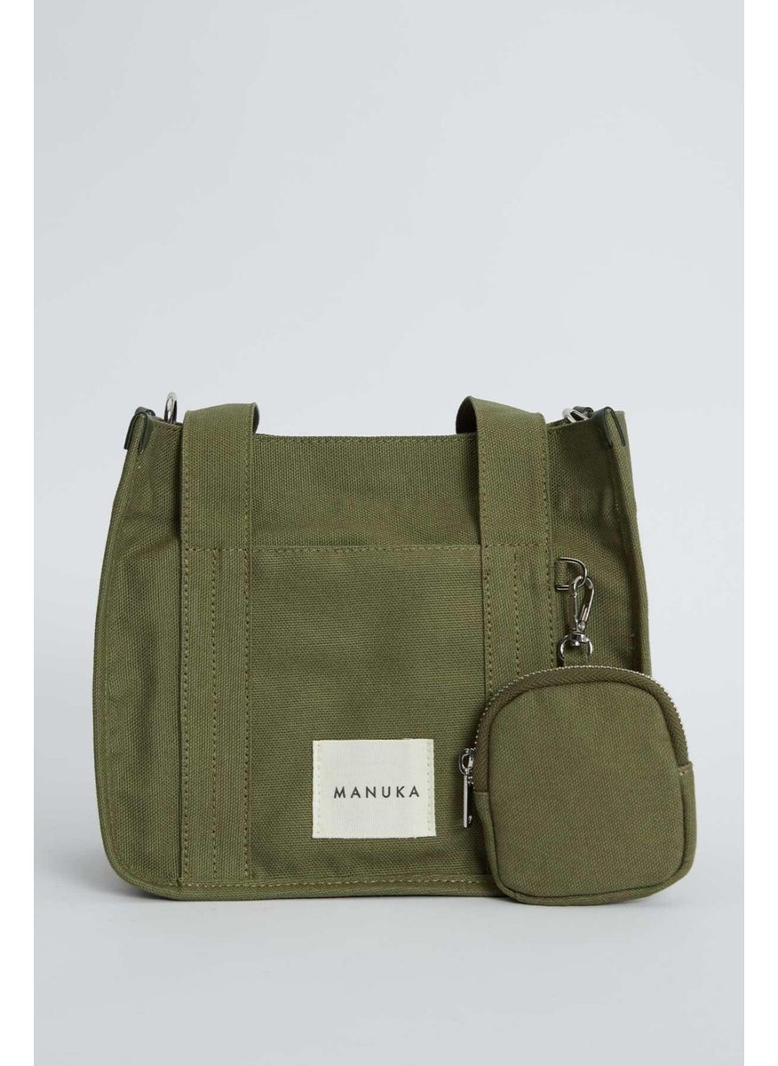 Manuka - Mini Wallet Detailed Canvas Bag Khaki - Image 1