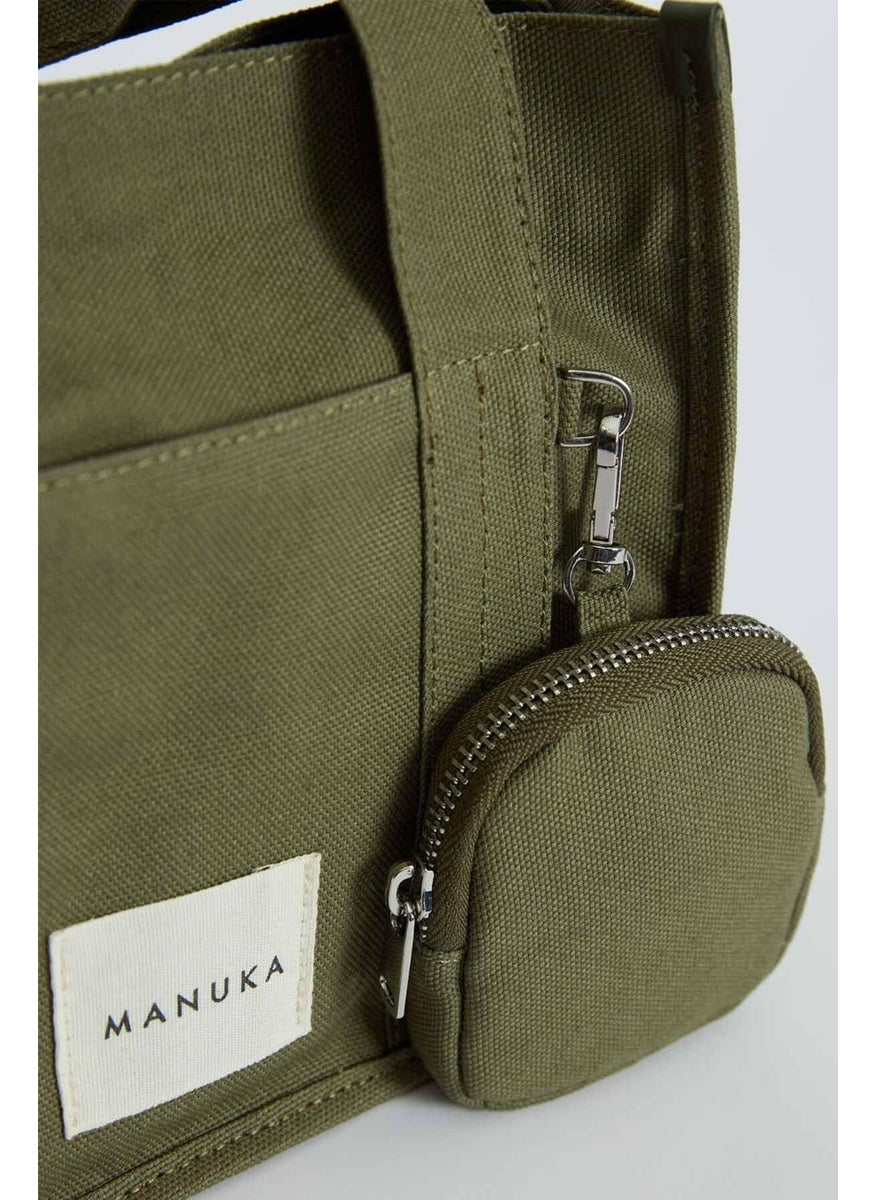 Manuka - Mini Wallet Detailed Canvas Bag Khaki - Image 1