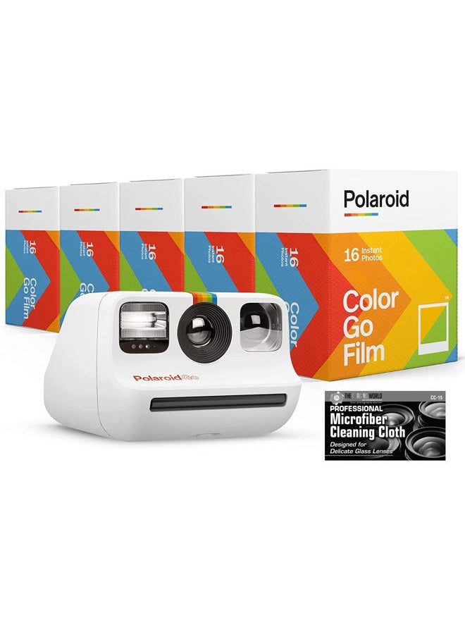 The Imaging World Polaroid Originals Bundle Go Instant Camera with 5 Double Packs (80 Prints) of Color Film and Microfiber Cloth  - Image 1
