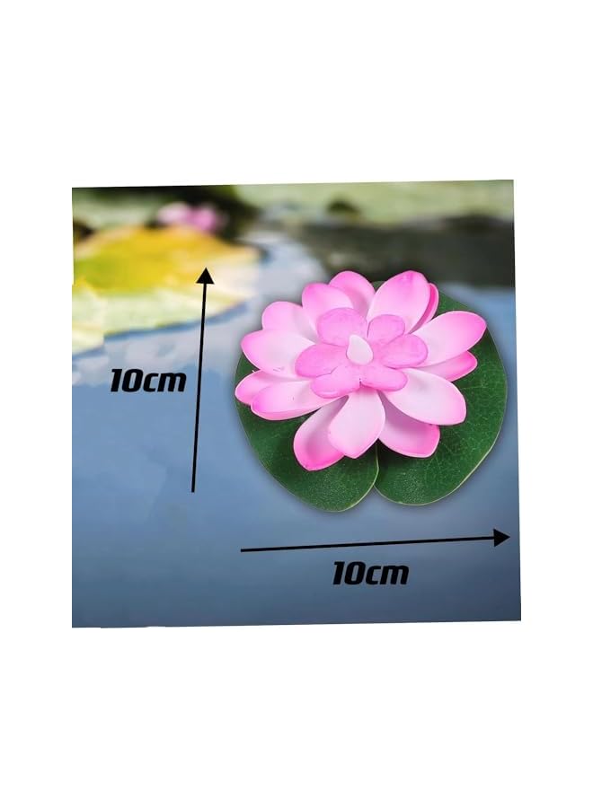 The Bros Floating Pool Lights, Lotus Flowers Lights, Fun Pool Accessories, Pond Light LED Candles Artificial Flower Water Lily Pad for Pool at Night, Garden Valentine's Day Decor (Pack of 6)  - Image 2