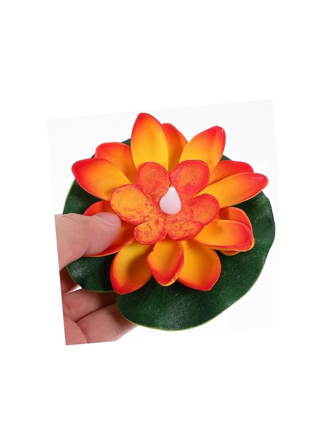 The Bros Floating Pool Lights, Lotus Flowers Lights, Fun Pool Accessories, Pond Light LED Candles Artificial Flower Water Lily Pad for Pool at Night, Garden Valentine's Day Decor (Pack of 6)  - Image 4