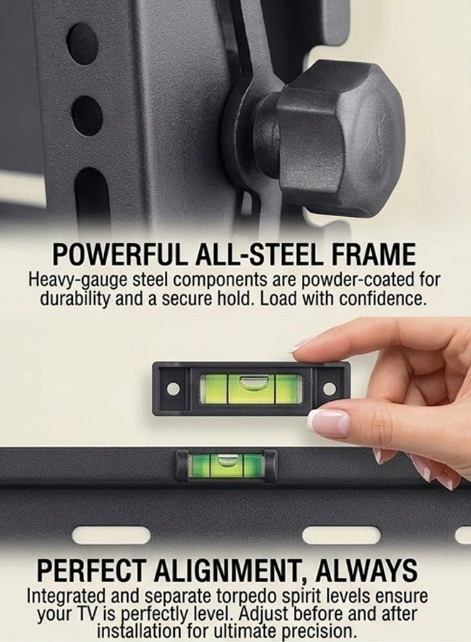 Skill Tech Skilltech SH 20T Heavy-Duty Tilt TV Wall Mount for 17"-43" Screens | Slim Profile 60mm | Glare-Free +15°/-15° Adjustable Bracket | Max VESA 200x200 | 45kg (99 lbs) Universal Flat & Curved TV - Image 3