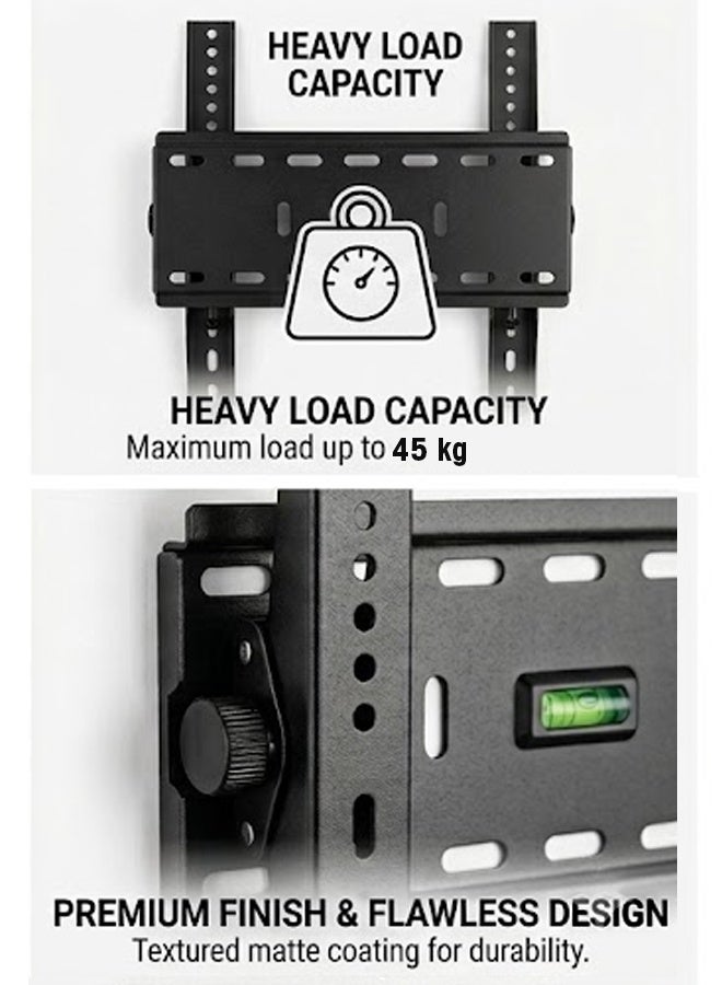 Skill Tech Skilltech SH 20T Heavy-Duty Tilt TV Wall Mount for 17"-43" Screens | Slim Profile 60mm | Glare-Free +15°/-15° Adjustable Bracket | Max VESA 200x200 | 45kg (99 lbs) Universal Flat & Curved TV - Image 4