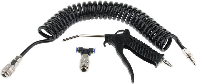 klarako High Pressure Air Duster Gun with 5m Coiled Hose for Truck,Van,Lorry,Blower Cleaning  5×8 mm Black, as described - Image 5