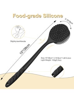 Oasisgalore Silicone Back Scrubber for Shower，Bath Body Brush with Long Handle for Men and Women  - Image 2