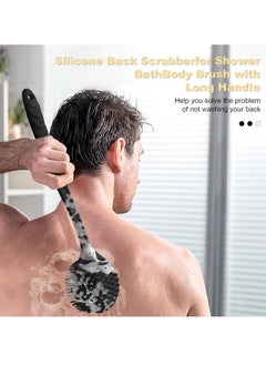 Oasisgalore Silicone Back Scrubber for Shower，Bath Body Brush with Long Handle for Men and Women  - Image 4