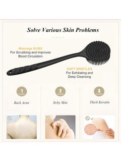 Oasisgalore Silicone Back Scrubber for Shower，Bath Body Brush with Long Handle for Men and Women  - Image 5